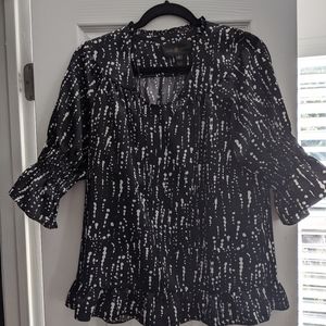 Unique black and white blouse